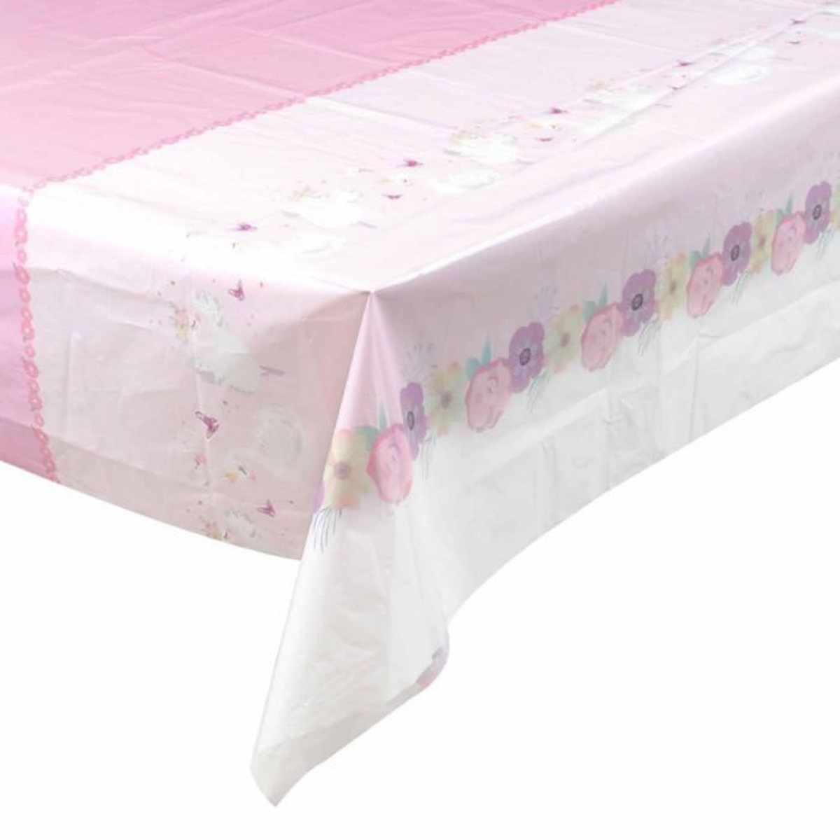 Paris Prix Nappe Plastique  Cygne  1,3x1,8m Rose