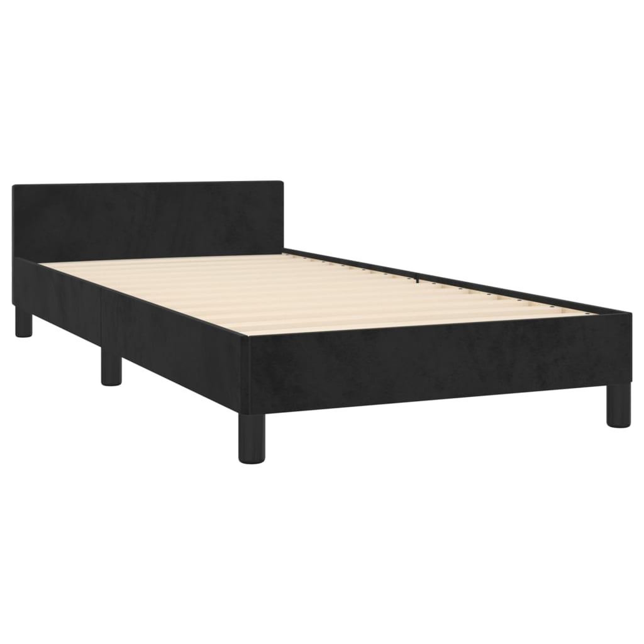Voir la diapositive 5 : VIDAXL Cadre de lit sans matelas noir 100x200 cm velours