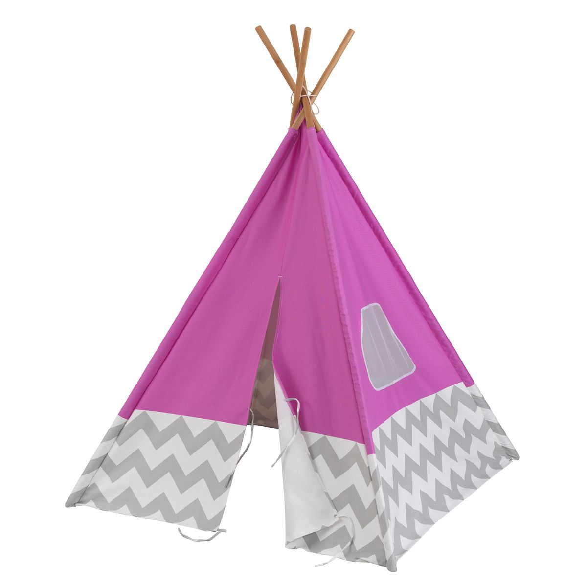 Kidkraft Tipi rose à chevron gris et blanc