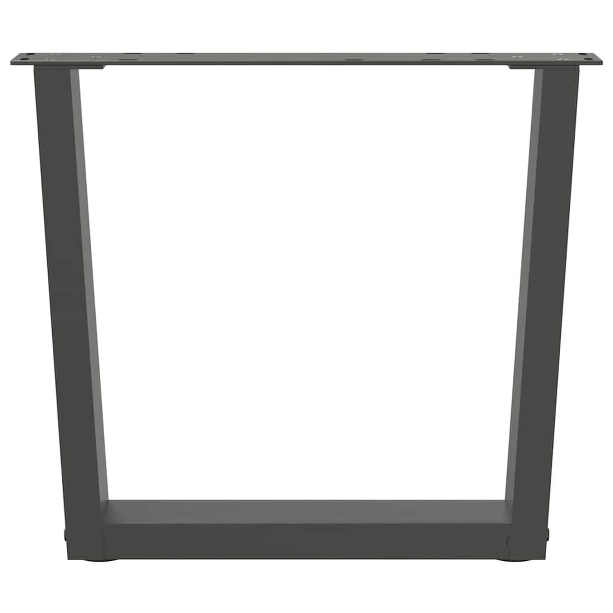 Voir la diapositive 3 : VIDAXL Pieds de table a manger en forme de V 2 pcs anthracite acier