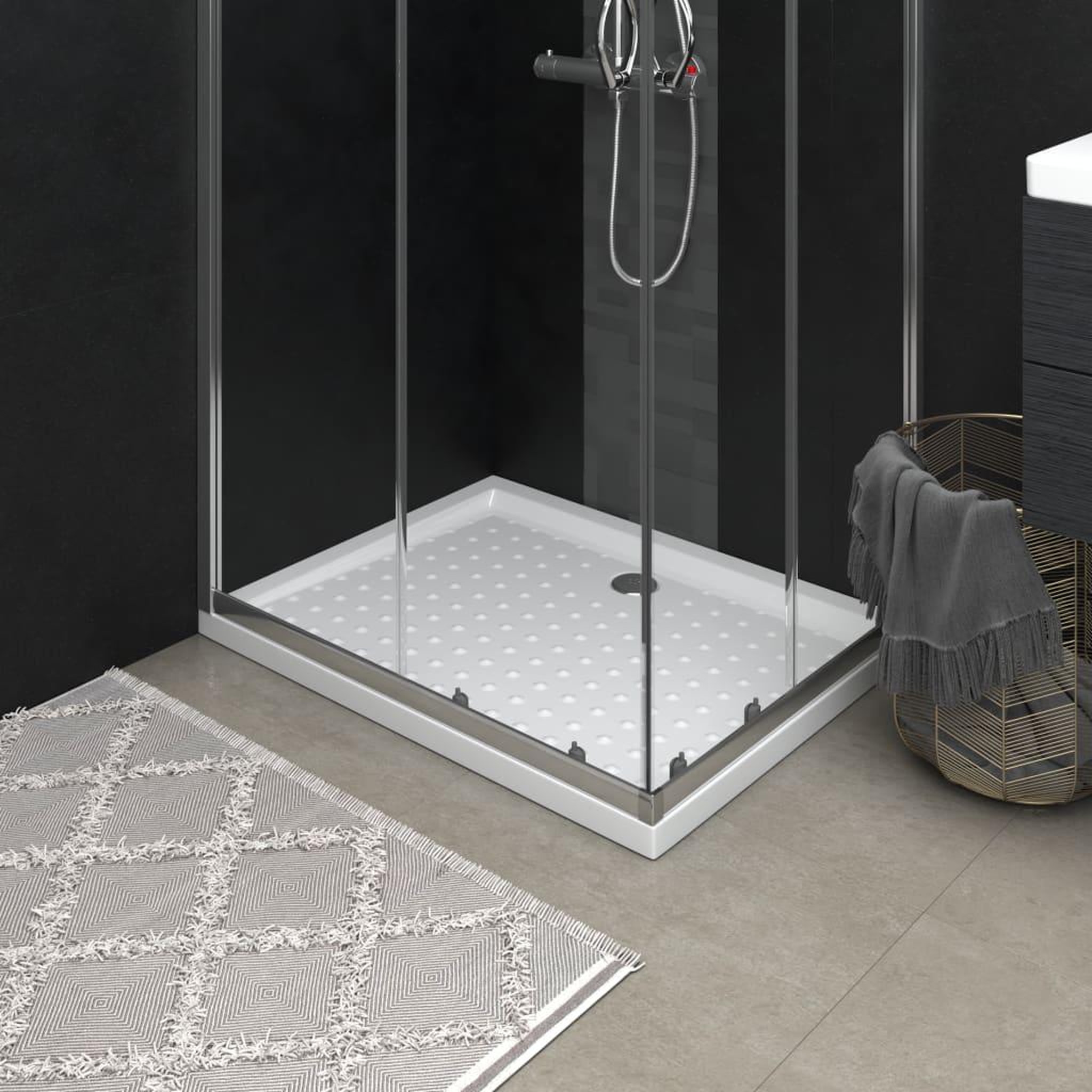 Voir la diapositive 1 : VIDAXL Receveur de douche avec picots Blanc 90x70x4 cm ABS