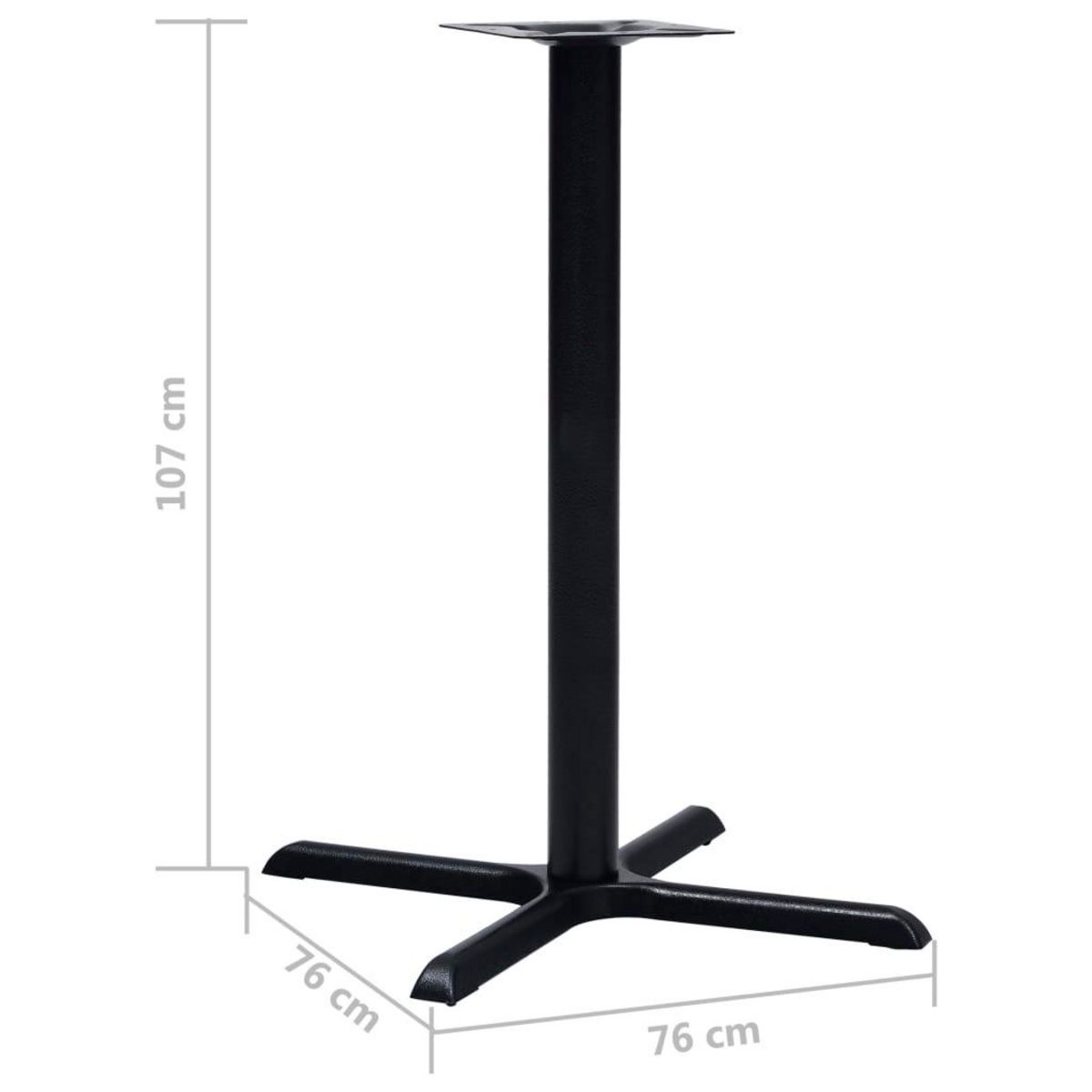 VIDAXL Pied de table de bistro Noir 76x76x107 cm Fonte