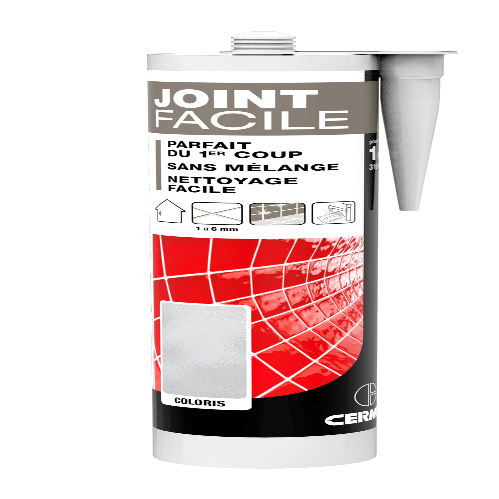 CENTRALE BRICO Joint pâte carrelage cermix noir 310 ml joint facile noir 1m²