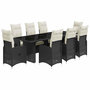 Voir la diapositive 2 : VIDAXL Ensemble de bistro de jardin 9 pcs coussins noir poly rotin