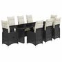 Voir la diapositive 2 : VIDAXL Ensemble de bistro de jardin 9 pcs coussins noir poly rotin