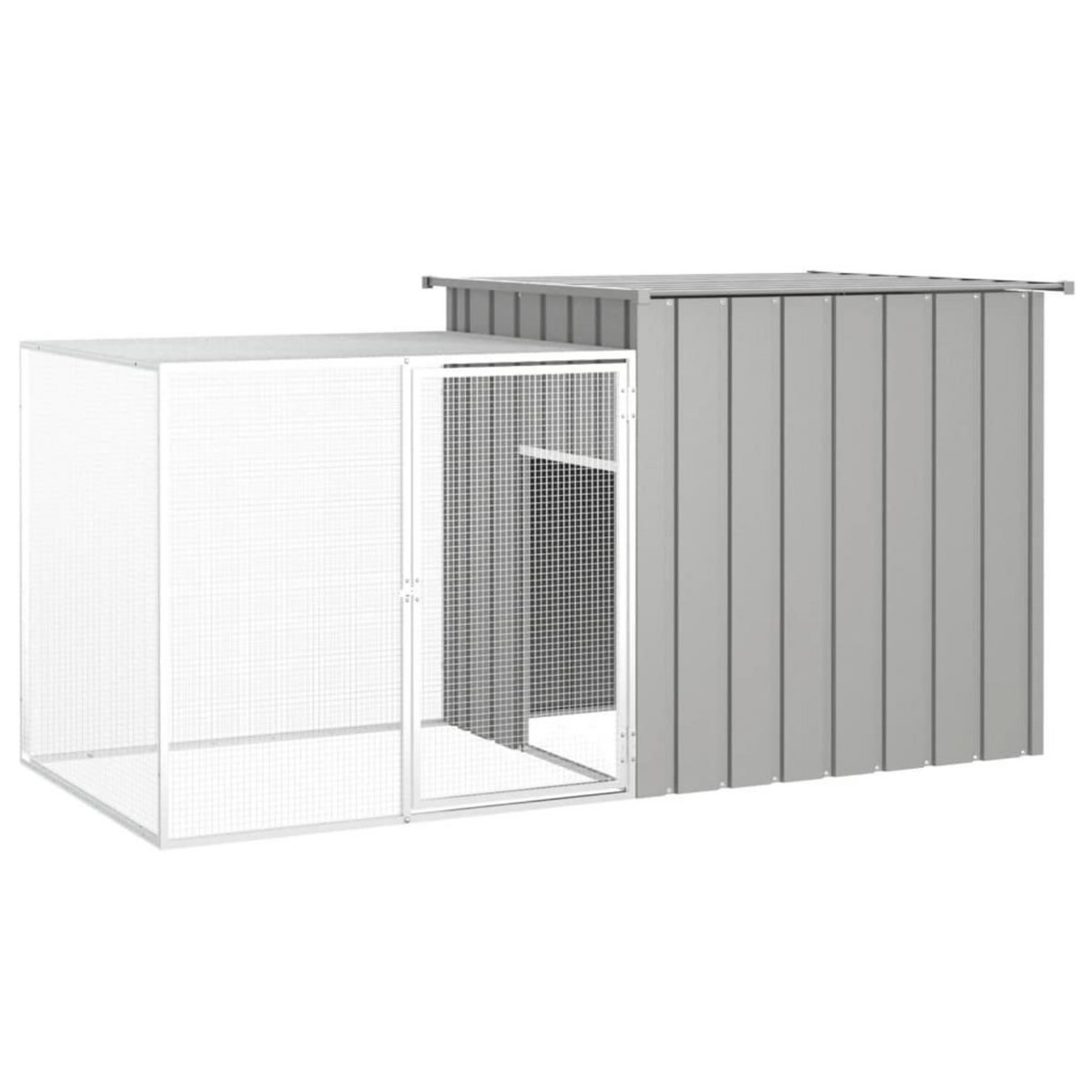 VIDAXL Cage pour poules Gris 200x91x100 cm Acier galvanise