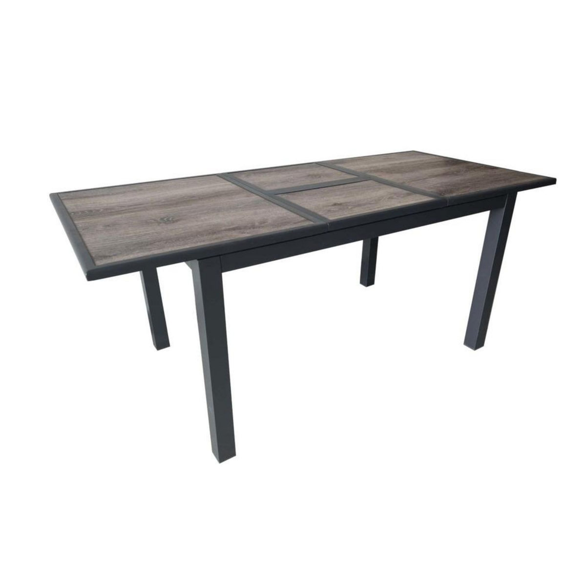 Proloisirs Table de jardin Genes en Aluminium 60/220 x 74 x 90 cm - plateau SPC - graphite/gris