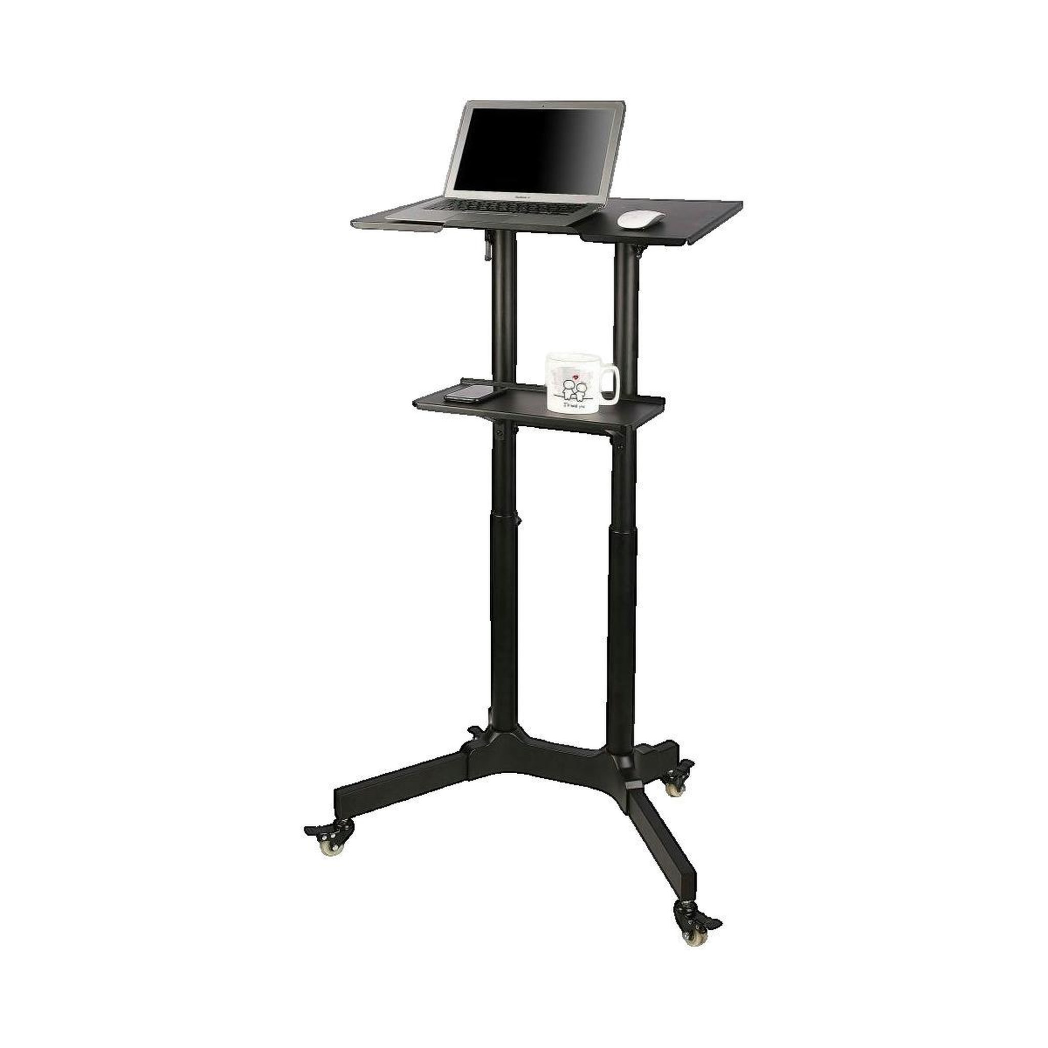 Voir la diapositive 2 : TECHLY Support mobile ergonomique Techly avec hauteur réglable et roulettes