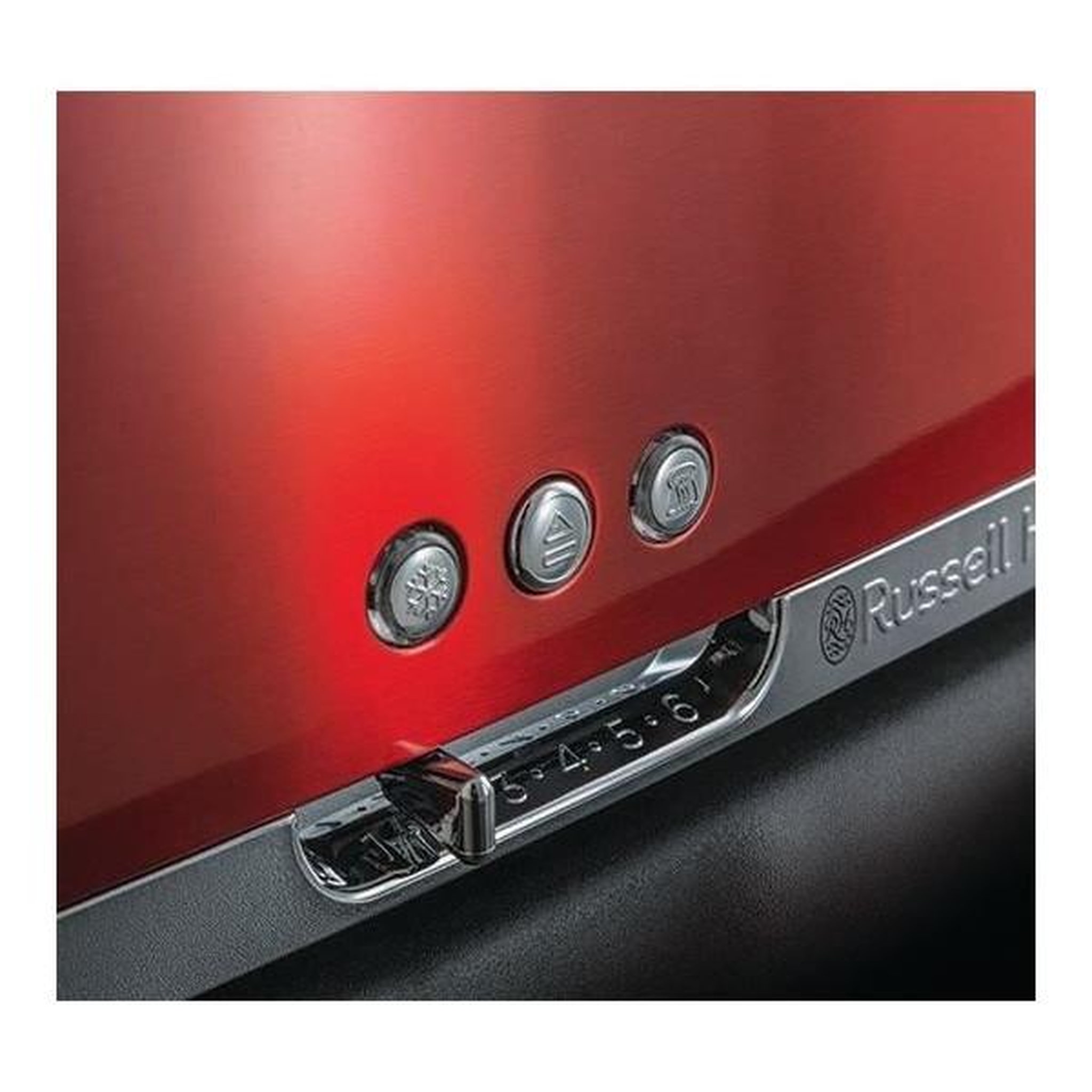 Voir la diapositive 5 : Russell Hobbs Grille Pain - Toaster Electrique  - RUSSELL HOBBS - Luna Rouge Solaire - Fente longue - 1420 W - Fonctions réchauffage et décongélation