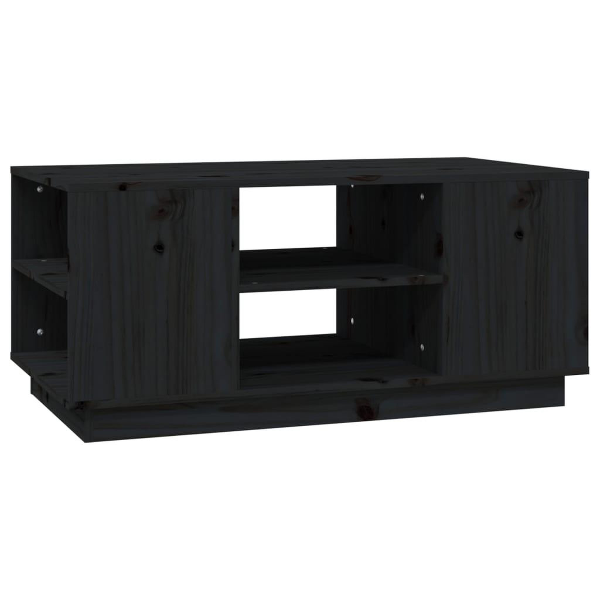 Voir la diapositive 2 : VIDAXL Table basse Noir 90x49x40,5 cm Bois massif de pin