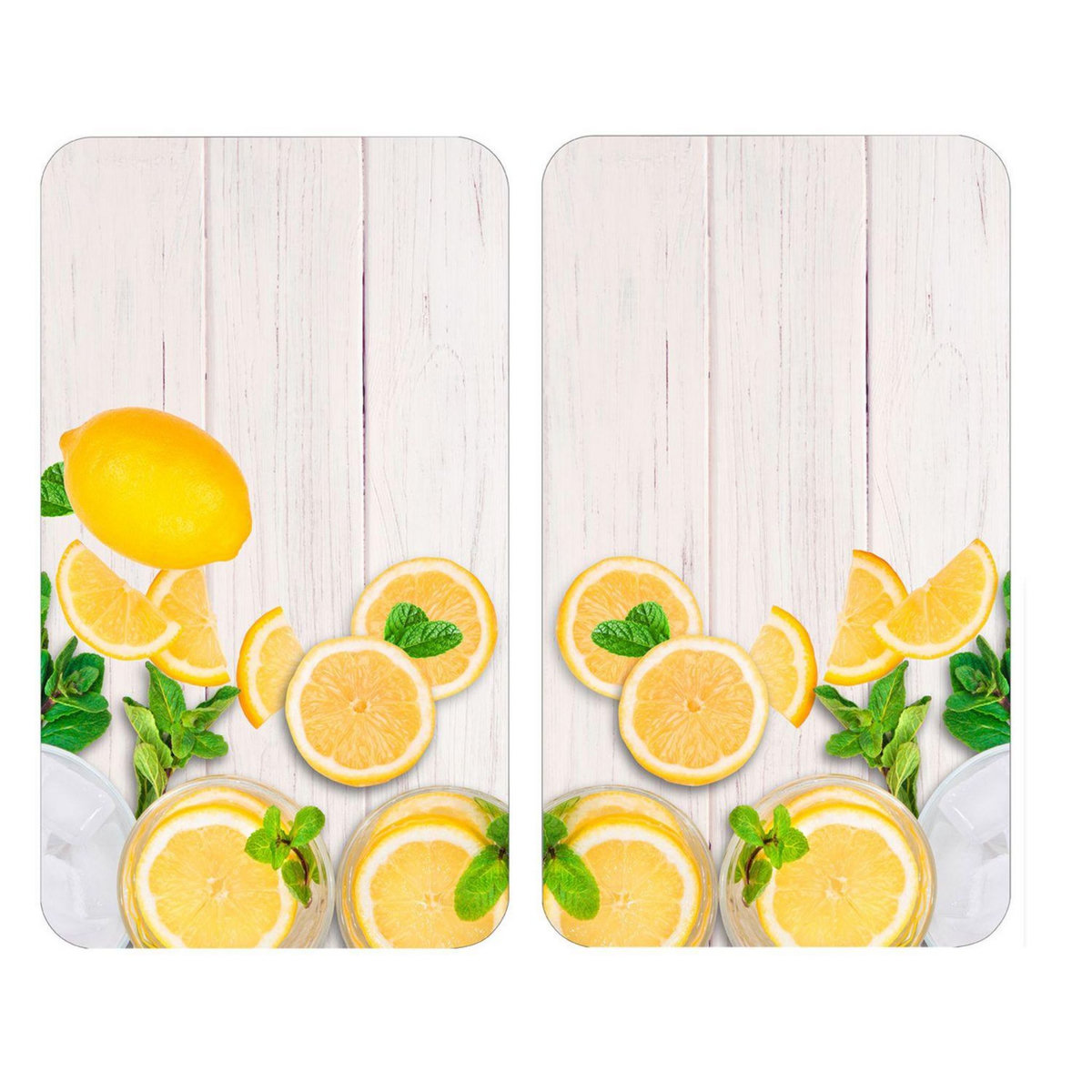 Wenko 2 Couvre-plaques universel design Citrons - 30 x 52 cm - Jaune