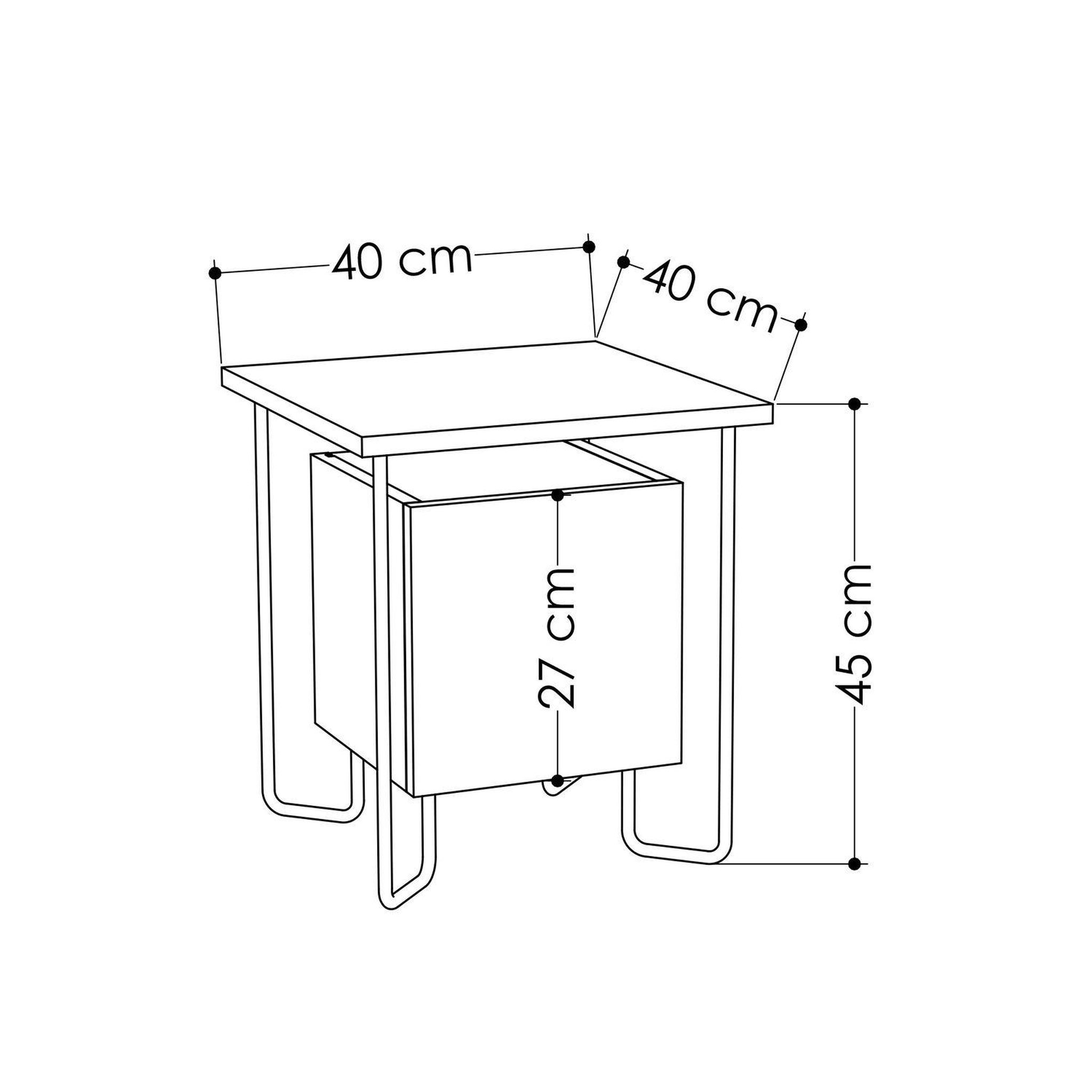 Voir la diapositive 4 : TOILINUX Table de chevet design Acres