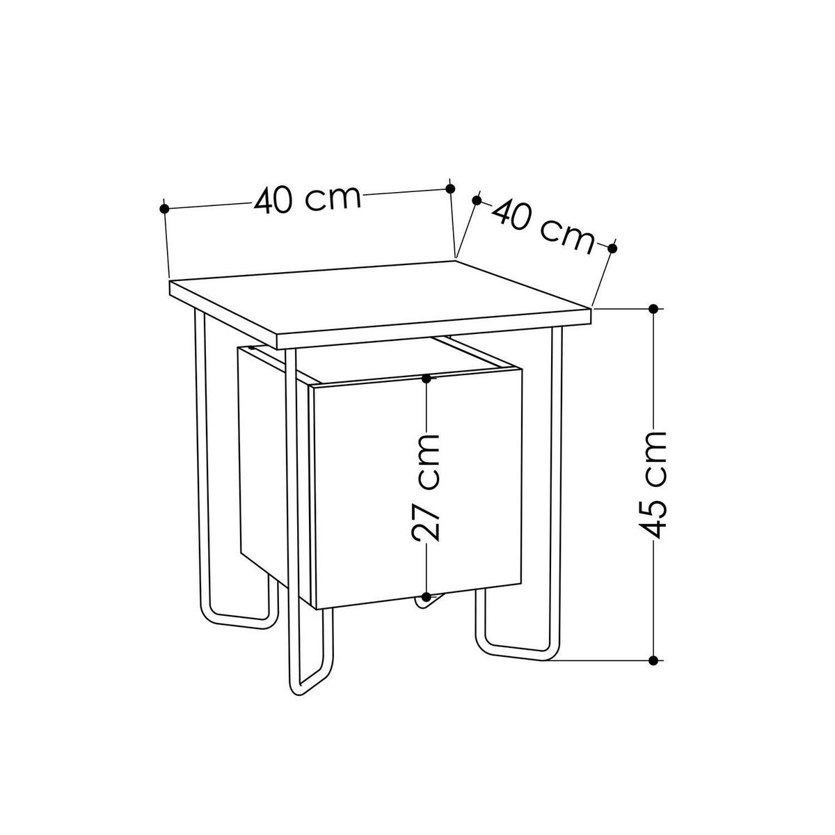TOILINUX Table de chevet design Acres