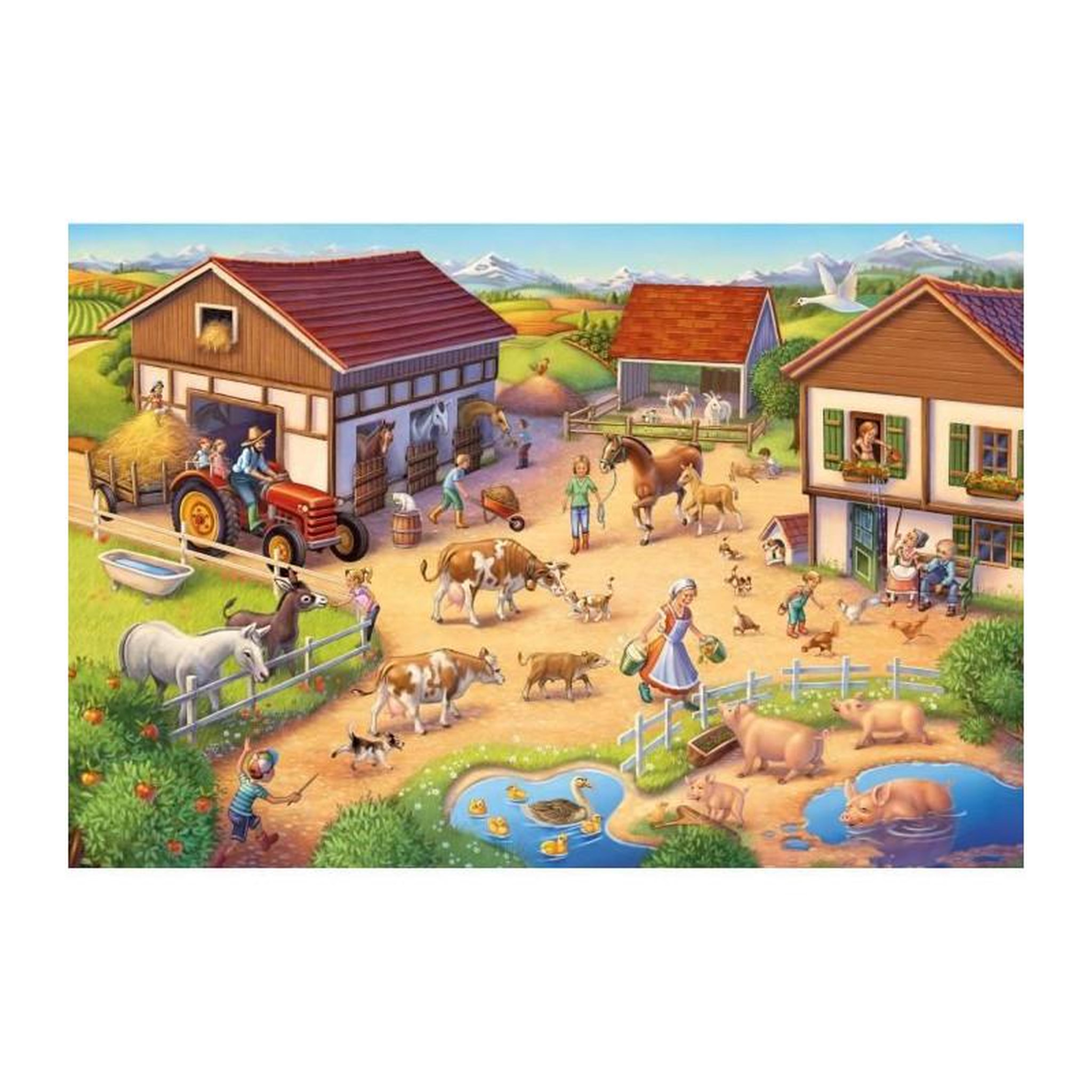 Voir la diapositive 2 : Schmidt Spiele Une ferme joyeuse - avec add on (animaux) - 40 pcs - SCHMIDT SPIELE