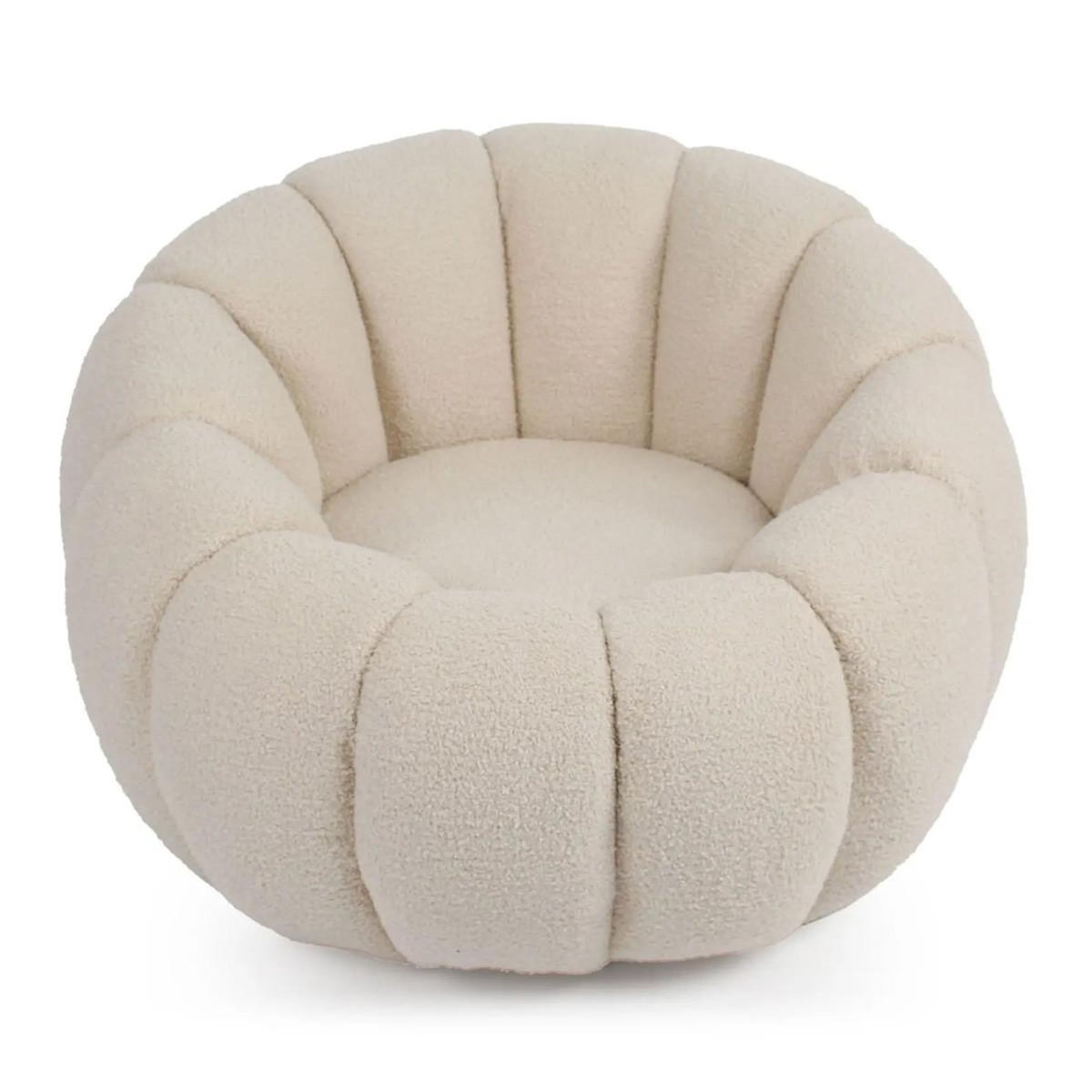 Paris Prix Fauteuil Coquillage Bouclette  Galen  92cm Beige