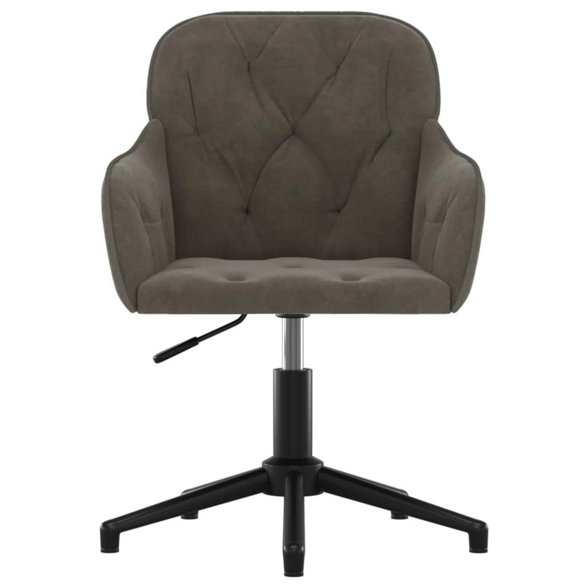 VIDAXL Chaise pivotante de bureau Gris fonce Velours