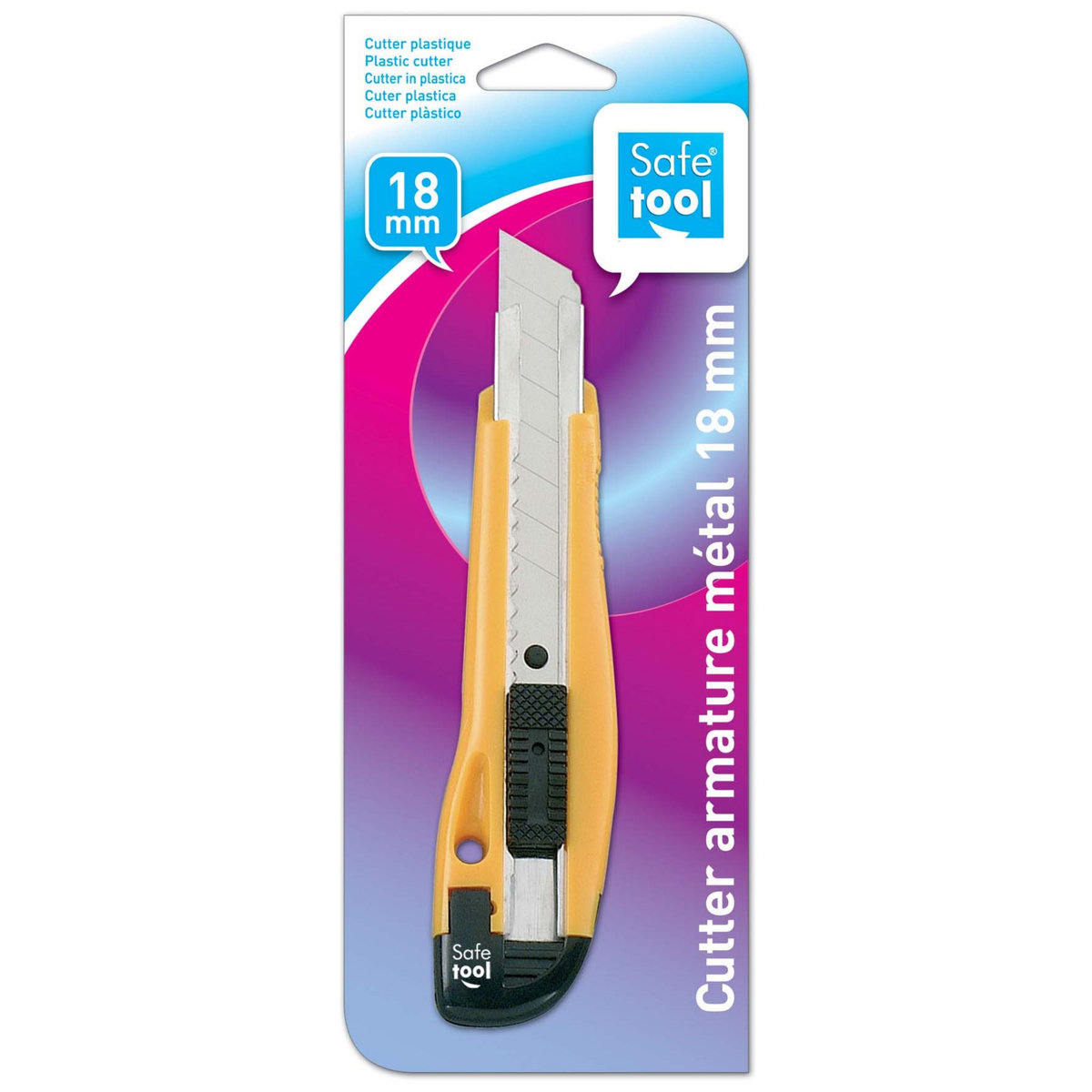 SAFETOOL Cutter ergonomique 18mm - jaune pas cher - Auchan.fr