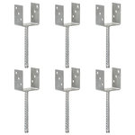 VIDAXL Piquets de cloture 6 pcs Argente 9x6x30 cm Acier galvanise