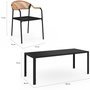 Voir la diapositive 6 : ID MARKET Salon de jardin MADEIRA table 190 cm et 8 chaises cordage et textilène noir et rotin clair