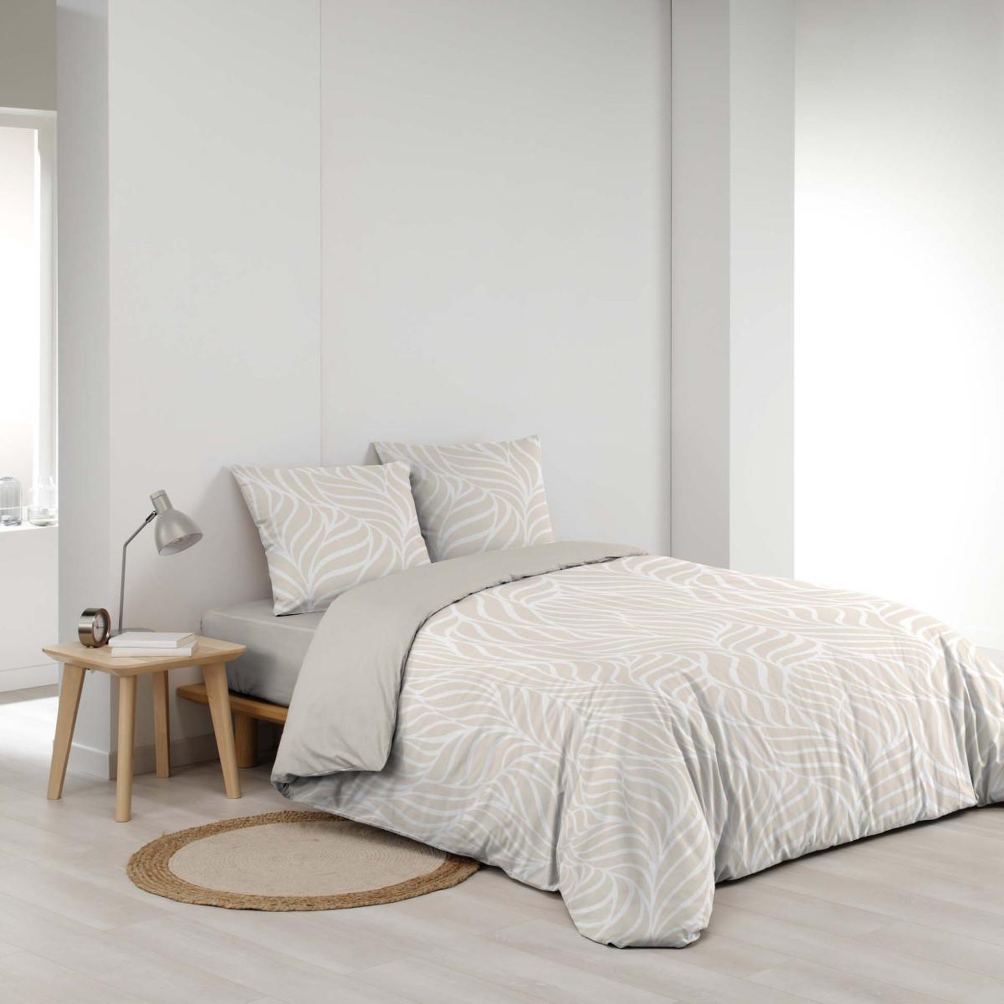 Voir la diapositive 2 : Douceur d'Intérieur Parure de lit 3 pièces  morgane  260x240cm naturel