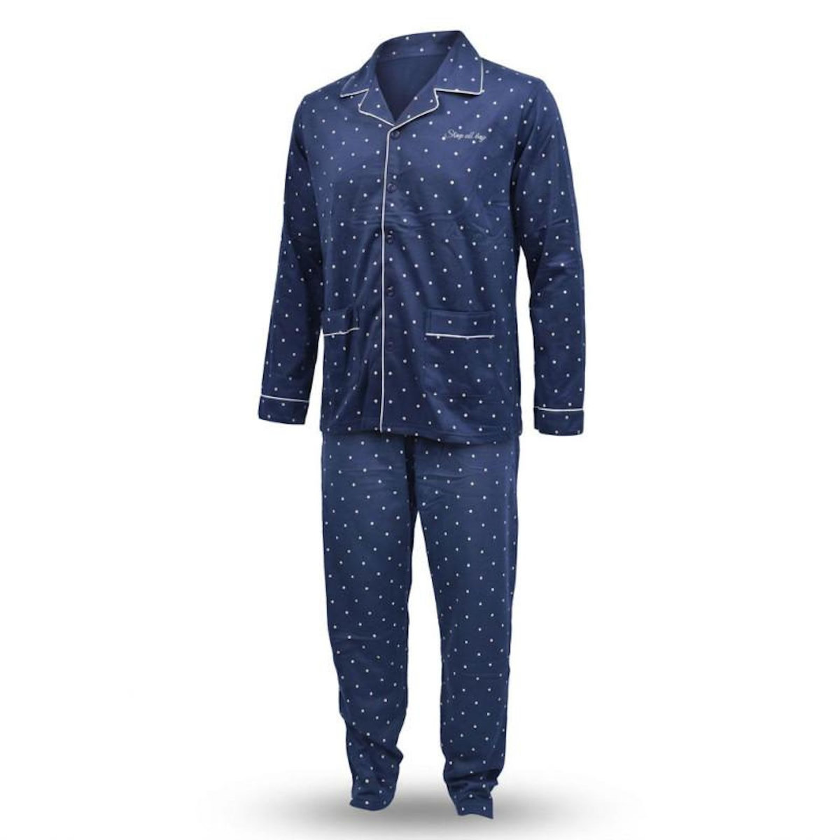 OZABI Pyjama Homme Long Boutonne Col Chemise Ultra Doux