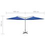 Voir la diapositive 6 : VIDAXL Parasol de jardin double avec mat en acier bleu azure 600 cm