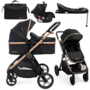 Voir la diapositive 1 : BEBELISSIMO Poussette combinée trio 3 en 1 - siège auto 0+ IRIS – nacelle – base Isofix - jambe de force – jusqu'à 22kg  - noir
