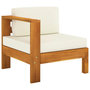 Voir la diapositive 3 : VIDAXL Canape de jardin 4 places et coussins blanc creme Bois d'acacia