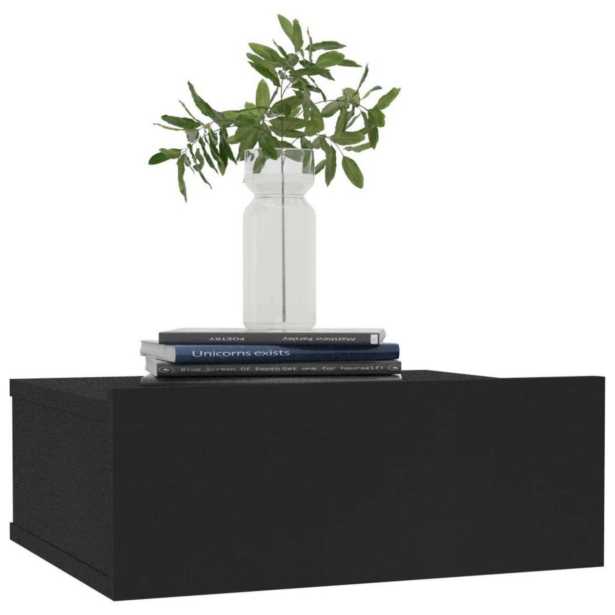 VIDAXL Tables de chevet flottantes 2 pcs Noir 40x30x15 cm