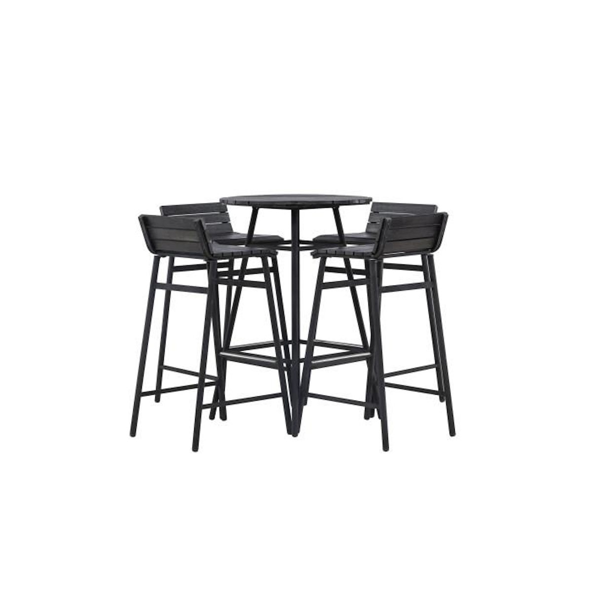 Paris Prix Ensemble Table de Bar de Jardin & 4 Tabourets  Mexico  95cm Noir