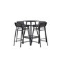 Voir la diapositive 4 : Paris Prix Ensemble Table de Bar de Jardin & 4 Tabourets  Mexico  95cm Noir