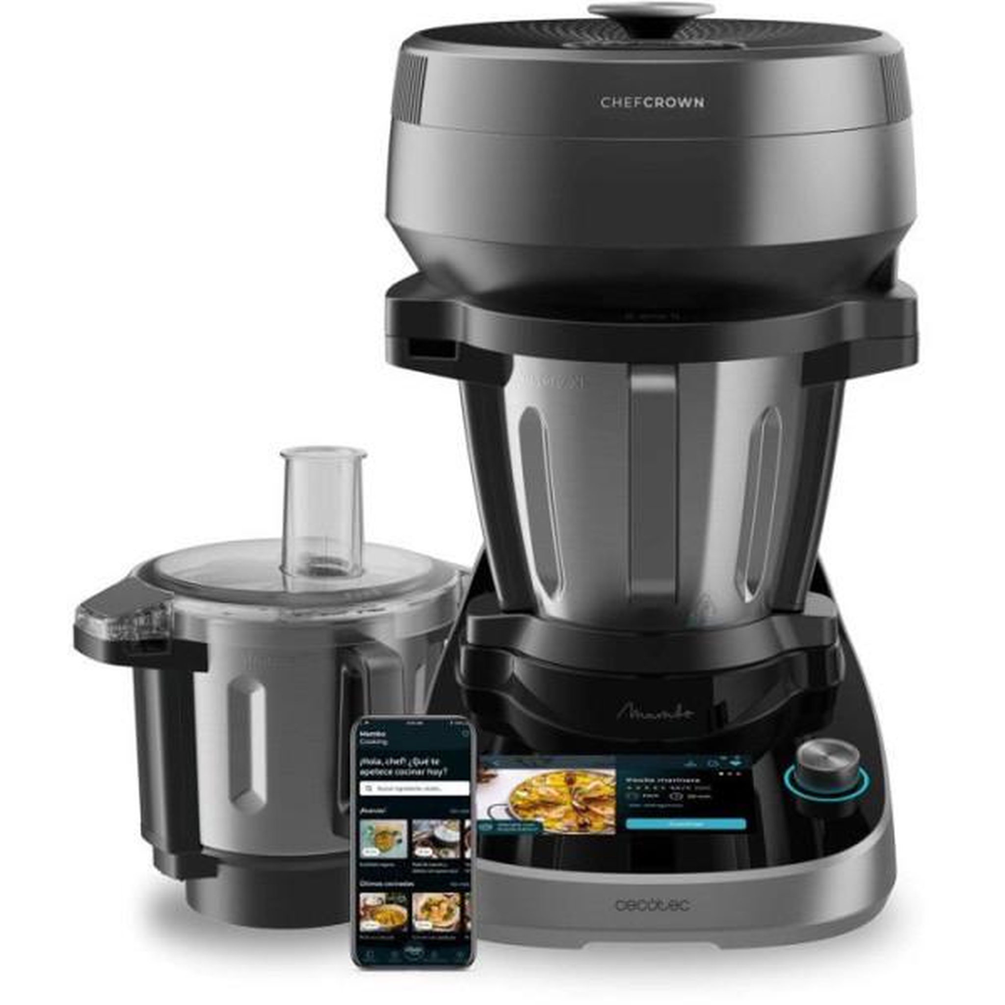 Voir la diapositive 3 : CECOTEC Robot  de cuisine - CECOTEC - Mambo Cooking Total Gourmet - 700 W - 4,5 L - 45 fonctions - 1000 recettes - Noir