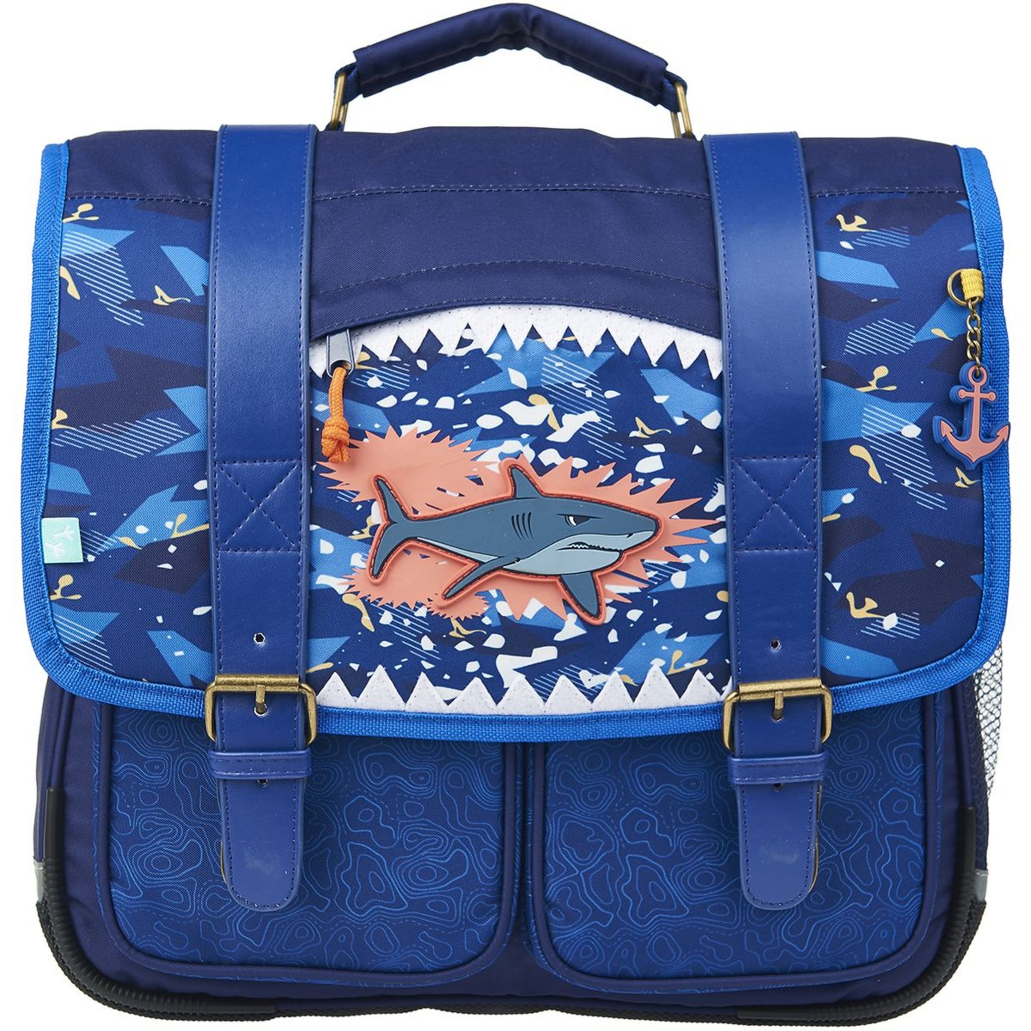 AUCHAN Cartable 38 cm CP/CE1/CE2 requin bleu Urban Shark pas cher - Auchan.fr