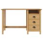 Voir la diapositive 2 : VIDAXL Bureau Hill avec 3 tiroirs 120x50x74 cm Pin solide