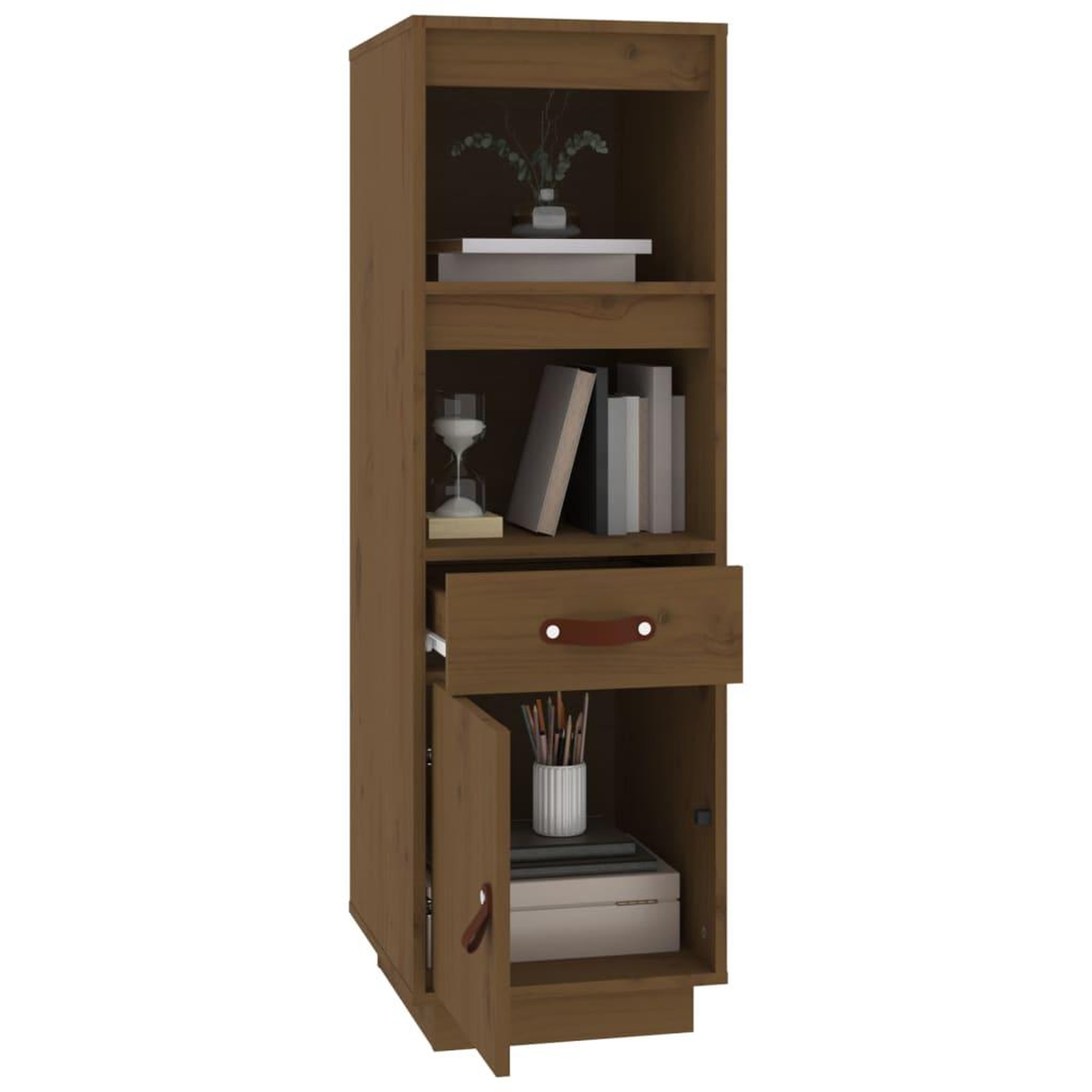 Voir la diapositive 4 : VIDAXL Buffet haut Marron miel 34x40x108,5 cm Bois massif de pin