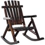 OUTSUNNY Fauteuil de jardin Adirondack à bascule rocking chair style rustique chic bois sapin traité carbonisation