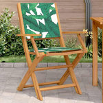 VIDAXL Chaises de jardin lot de 2 motif de feuilles acacia et tissu