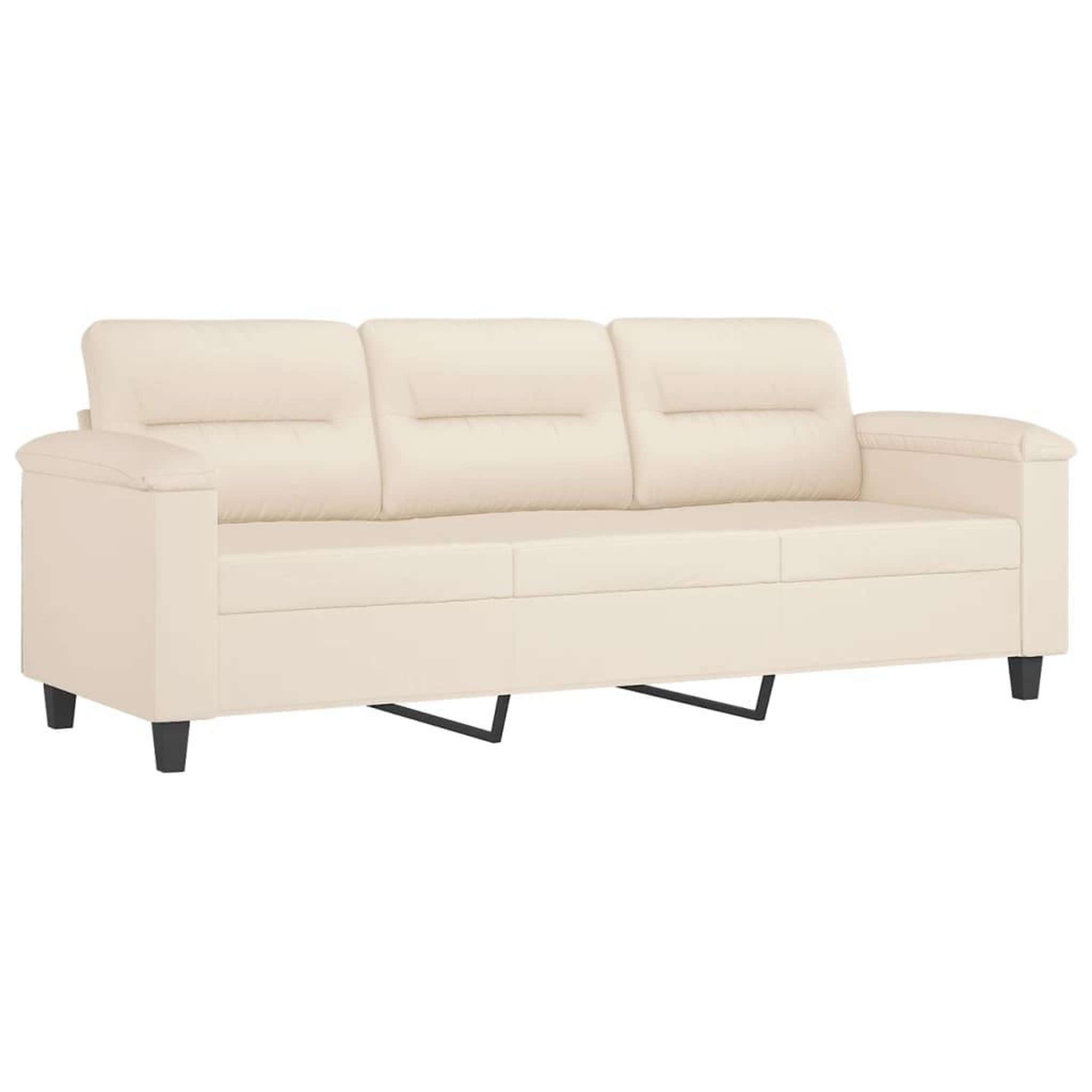Voir la diapositive 4 : VIDAXL Ensemble de canapes 2 pcs avec coussins Beige Tissu microfibre