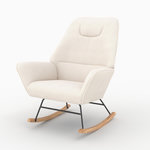 Rendez vous déco Rocking-chair en tissu bouclé blanc-Shaun