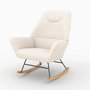 Voir la diapositive 1 : Rendez vous déco Rocking-chair en tissu bouclé blanc-Shaun