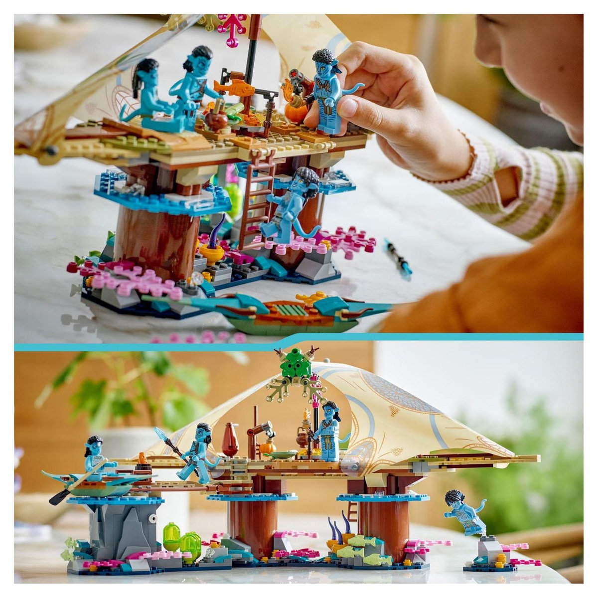 LEGO Avatar 75578 Le village aquatique de Metkayina, Jouet de Construction, avec Village, Canoë, Pandora, Minifigurines Neytiri et Tonowari