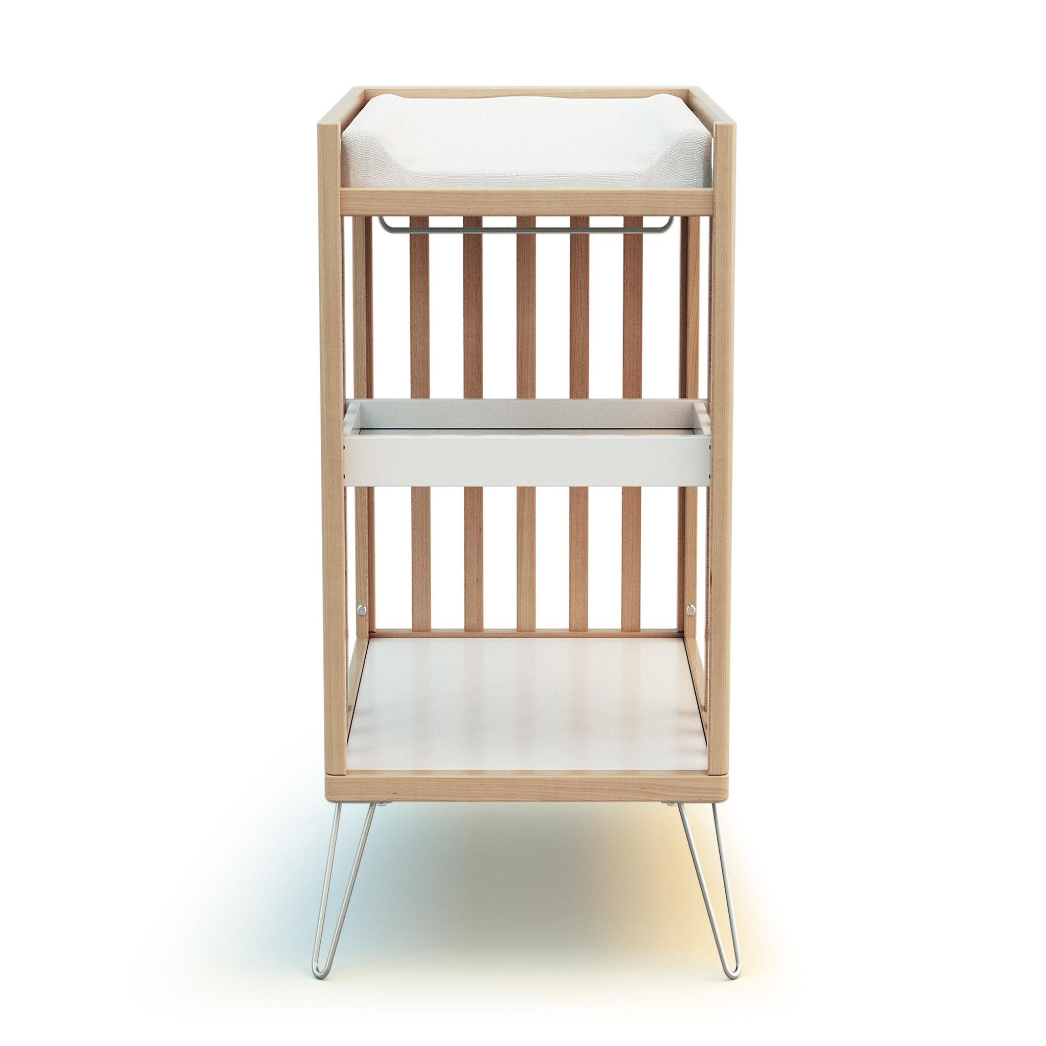 Voir la diapositive 4 : JURABABY Table à langer 2 étagères ONLY en bois 76 x 56 x 94 cm