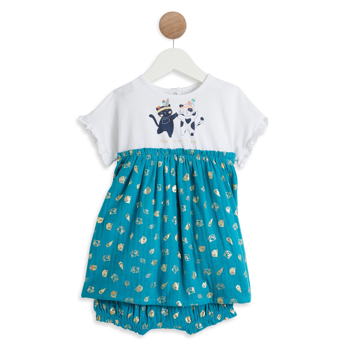 INEXTENSO Ensemble robe et bloomer bébé fille 