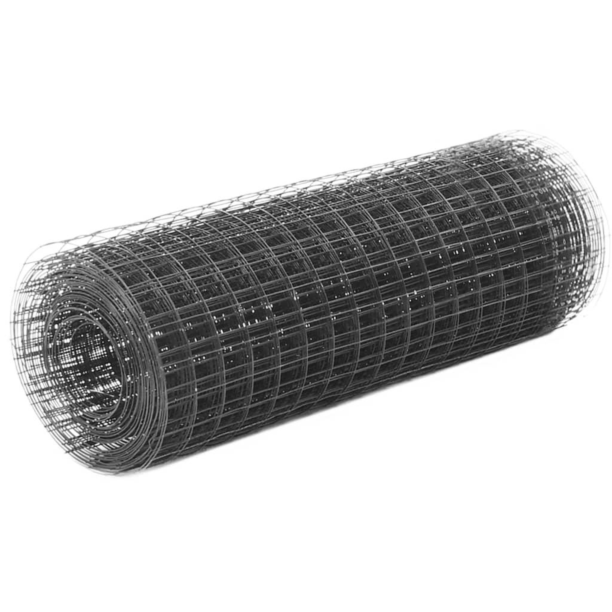 VIDAXL Grillage acier avec revetement en PVC 10x0,5 m gris