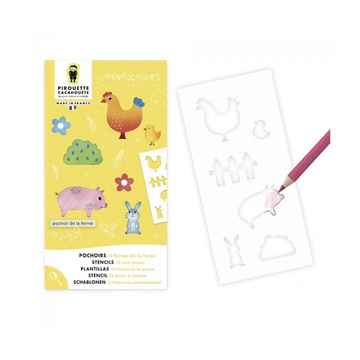 PIROUETTE CACAHOUETE POCHOIRS Ferme - Farm stencil