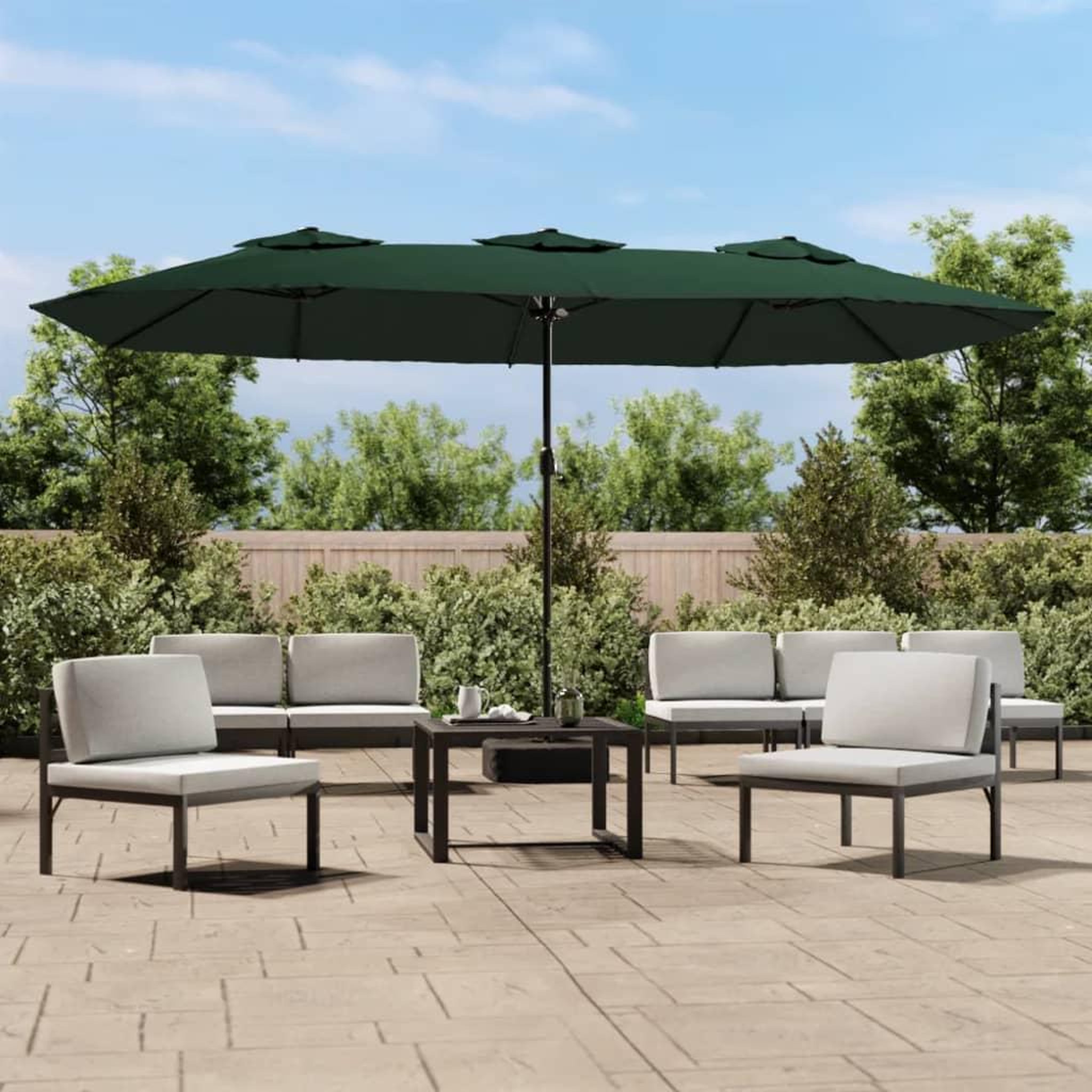 VIDAXL Parasol a double tete vert 449x265 cm