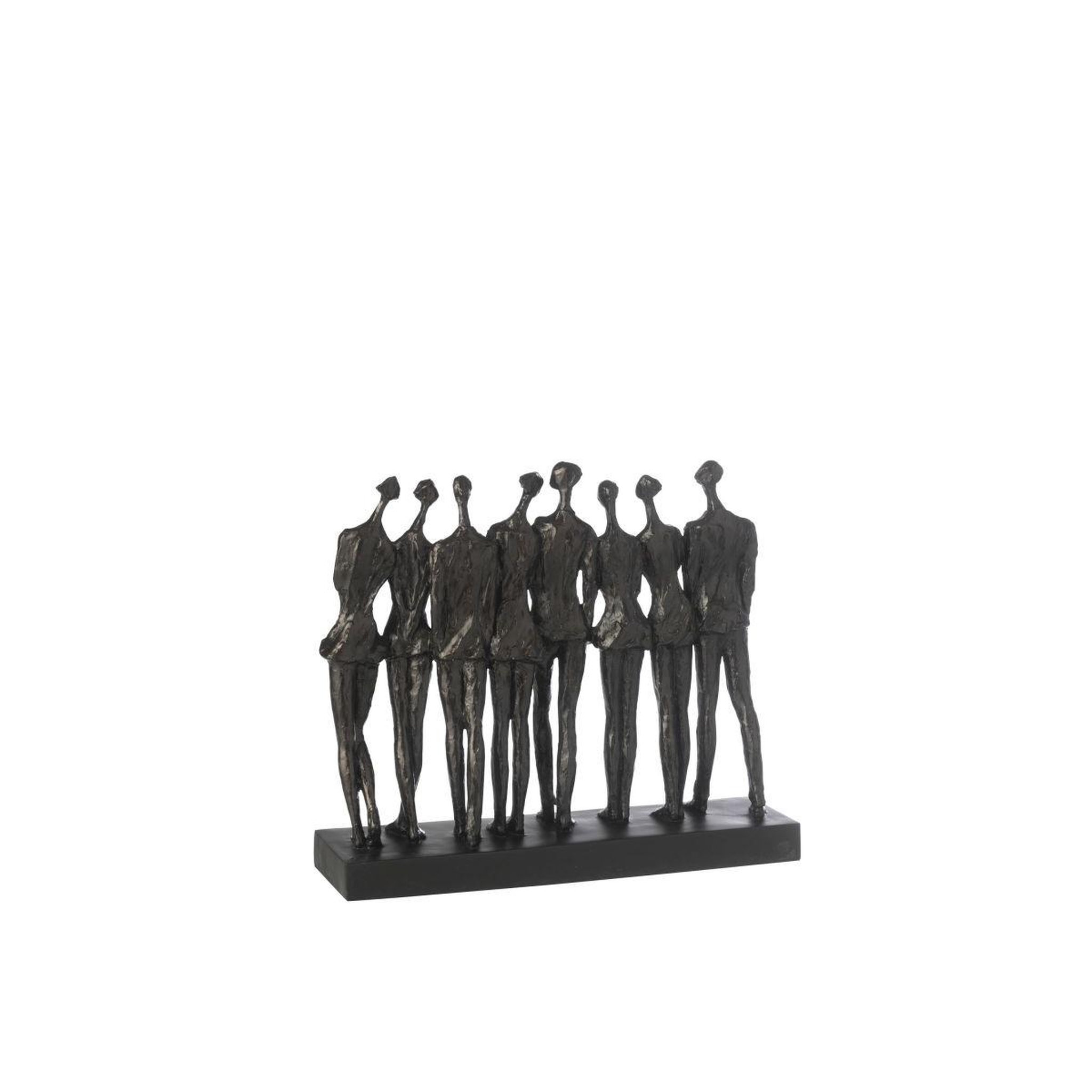 Voir la diapositive 2 : J-LINE Statuette figurine en résine  8 personnes  38cm noir