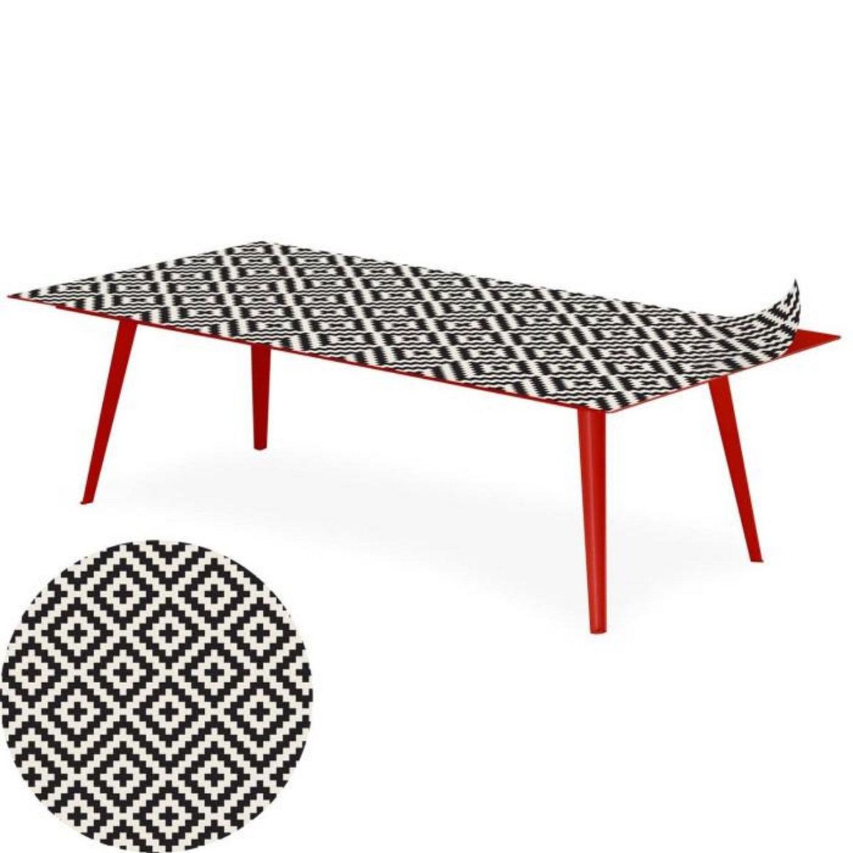 Paris Prix Table Basse 1 Cover  Contraste I  120cm Rouge