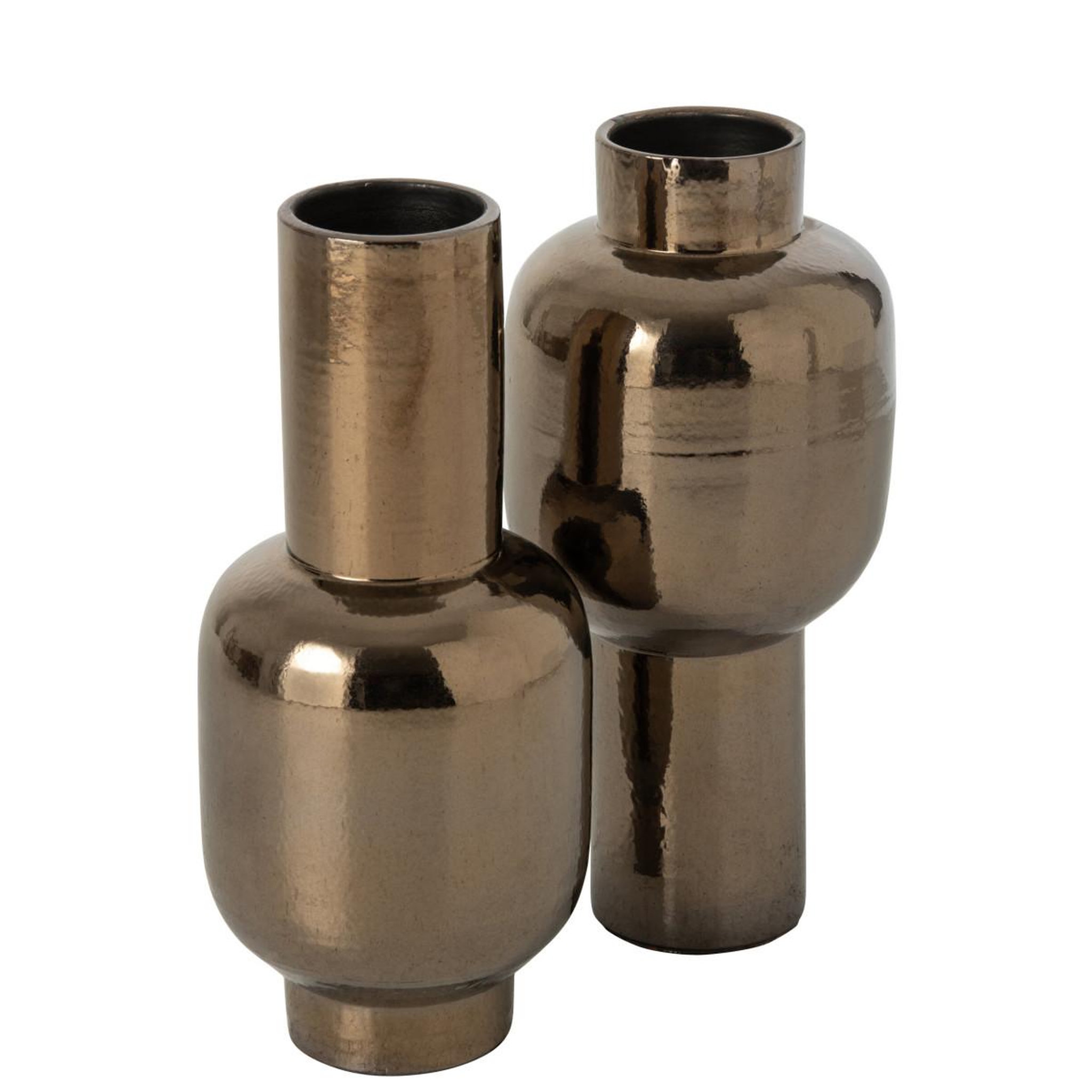 Voir la diapositive 2 : J-LINE Vase design en céramique  astra  50cm bronze