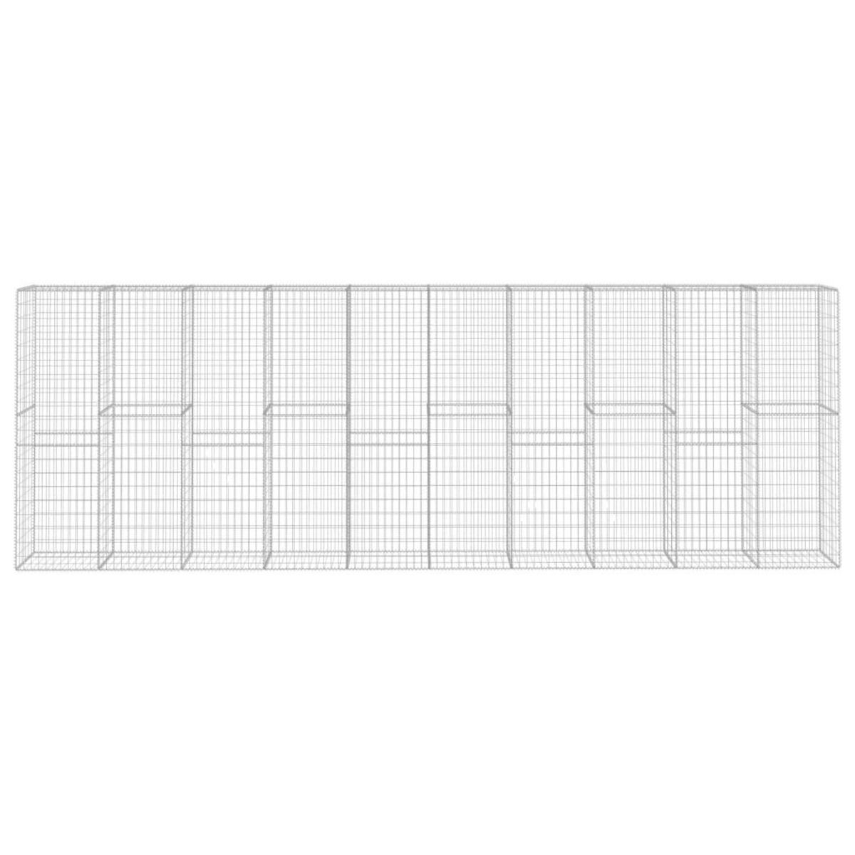 VIDAXL Mur en gabion avec couvercle Acier galvanise 600 x 50 x 200 cm